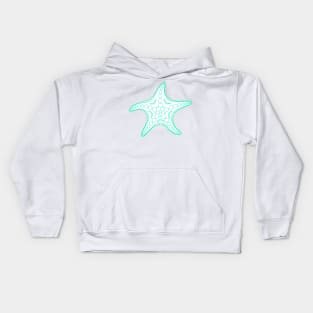 Starfish (cyan/white) Kids Hoodie